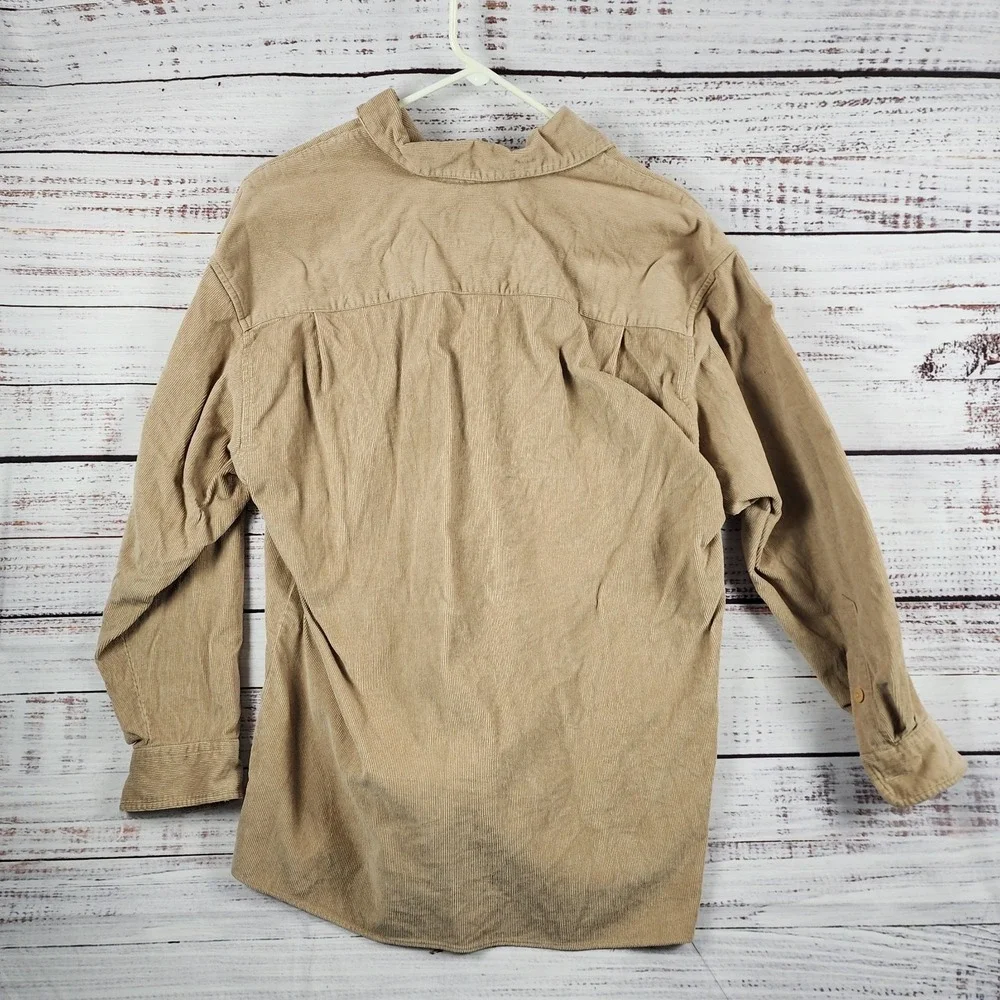 VTG Ralph Lauren Polo Country Brown Corduroy Collar Shirt Men small‎ 90's